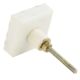 White Square Marble Brass Dresser Knobs